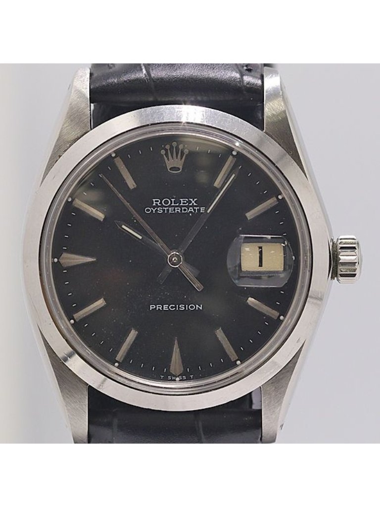 Rolex Oyster Date Precision No 1 Automatic Black Dial Watch